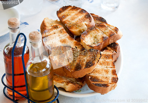 Image of pile toasted bread