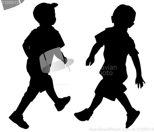 Image of Silhouettes of two little boys