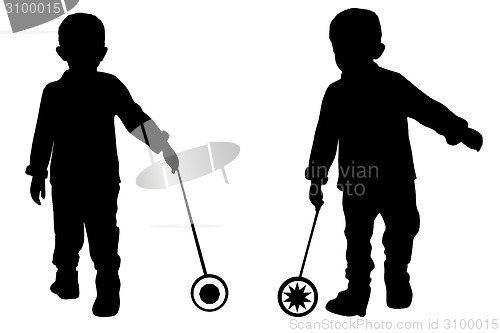 Image of Silhouettes of two little boys