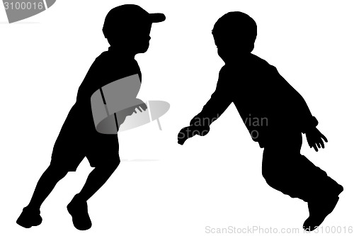 Image of Silhouettes of two little boys