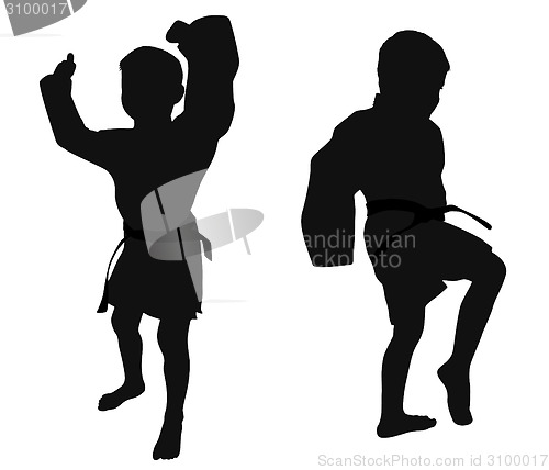 Image of Silhouettes of two little boys