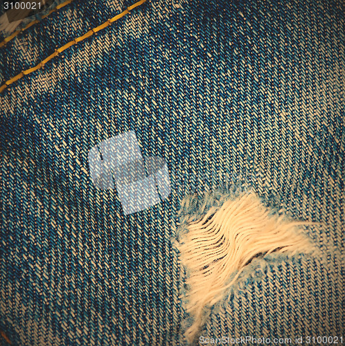 Image of frayed blue jeans