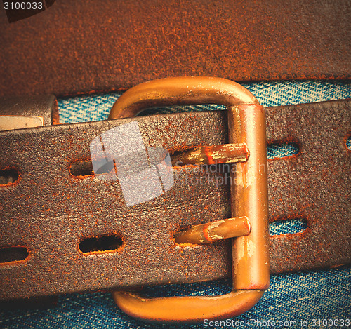 Image of Vintage leather belt with a buckle