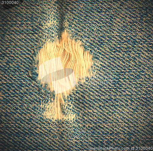 Image of frayed blue jeans