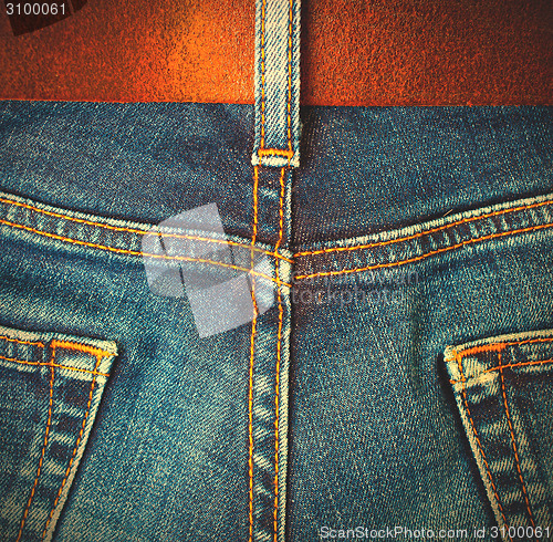 Image of Aged jeans, back view