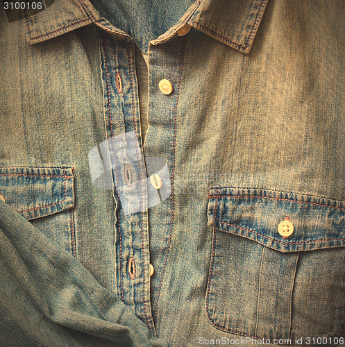 Image of denim shirt with a pocket