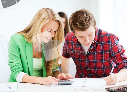 Image of students doing mathematics at school