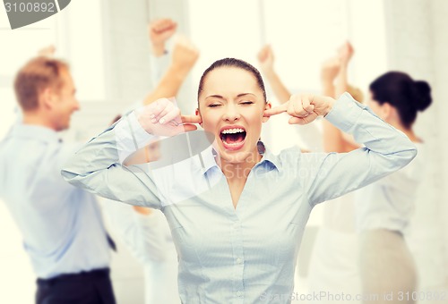 Image of angry screaming businesswoman