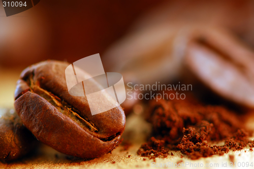Image of Coffee beans and ground coffee