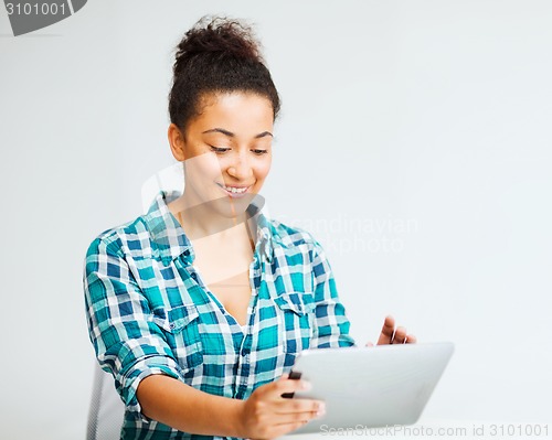 Image of student girl with tablet pc