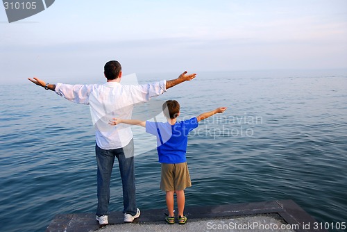 Image of Father son ocean