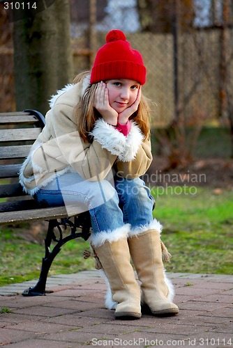 Image of Girl on bench