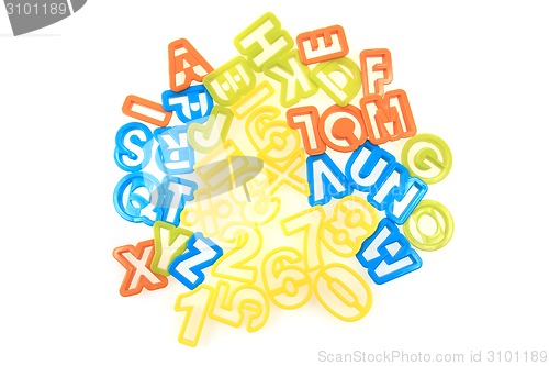 Image of color plastic alphabet 