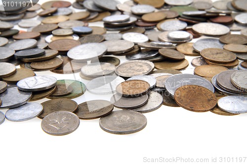 Image of old european coins as money background