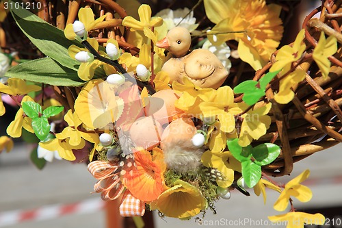 Image of small duck as nice easter background