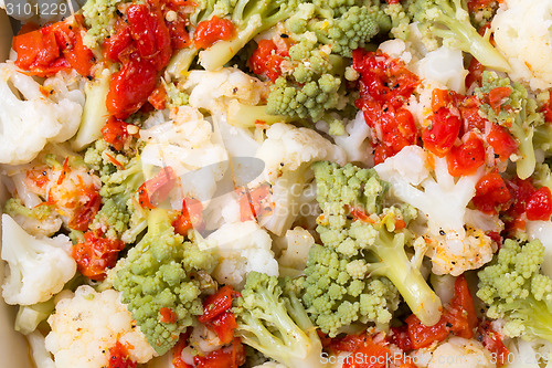 Image of Colourful cauliflower salad closeup