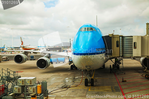 Image of A plane at the airport gate
