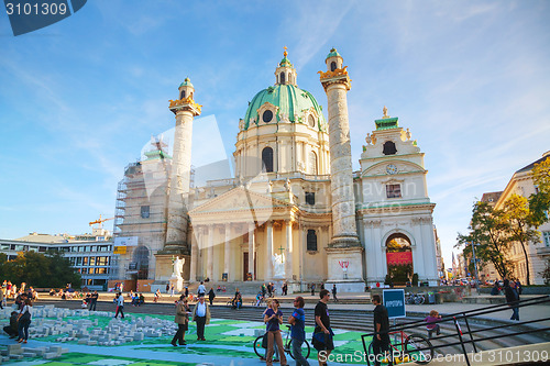 Image of St. Charles's Church (Karlskirche) in Vienna, Austria