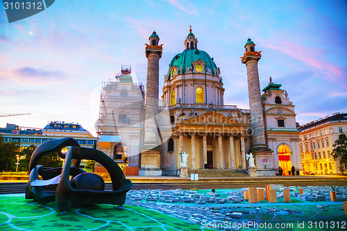 Image of St. Charles's Church (Karlskirche) in Vienna, Austria