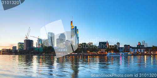 Image of Frankfurt am Main cityscape at sunset