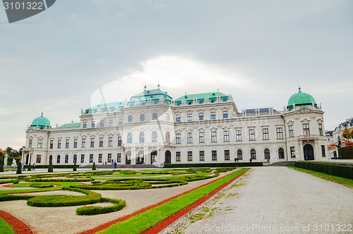 Image of Belvedere palace in Vienna, Austria in the morning