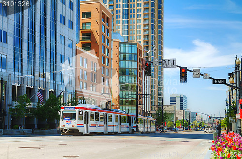 Image of Salt Lake City street with a tram