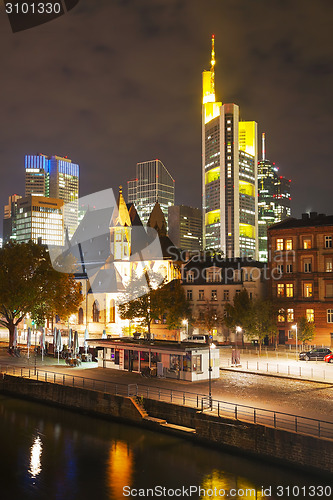 Image of Frankfurt cityscape at night