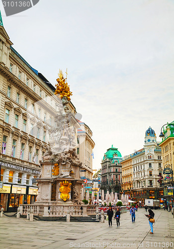Image of The Pestsaule (Plague Column) at Graben street in Vienna