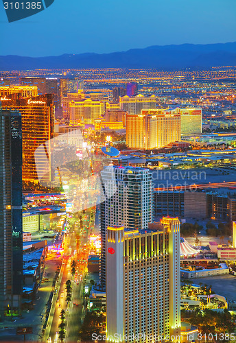 Image of Overview of downtown Las Vegas in the night