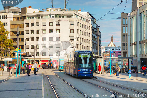 Image of Frankfurt am Main street with a tram