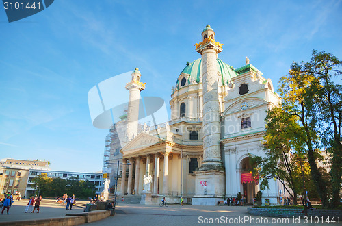 Image of St. Charles's Church (Karlskirche) in Vienna, Austria