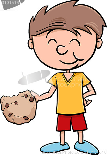 Image of boy with cookie cartoon