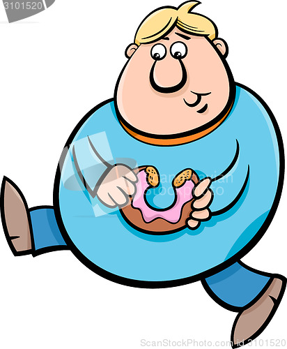 Image of man with donut cartoon