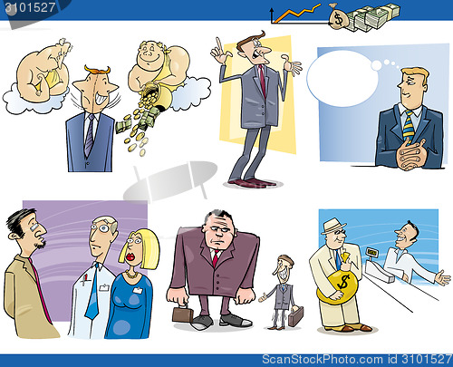 Image of business cartoon concepts set