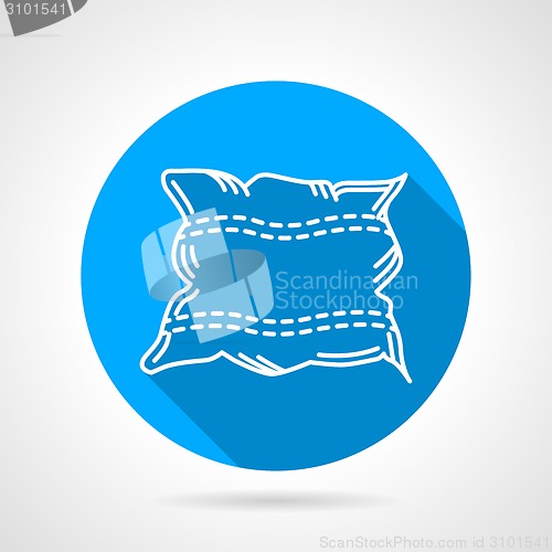 Image of Flat round vector icon for pillow