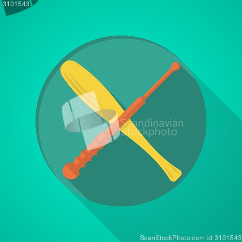 Image of Baton flat color vector icon