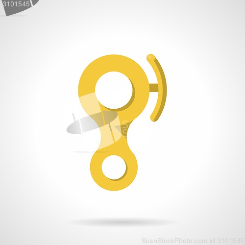 Image of Yellow descender device flat vector icon