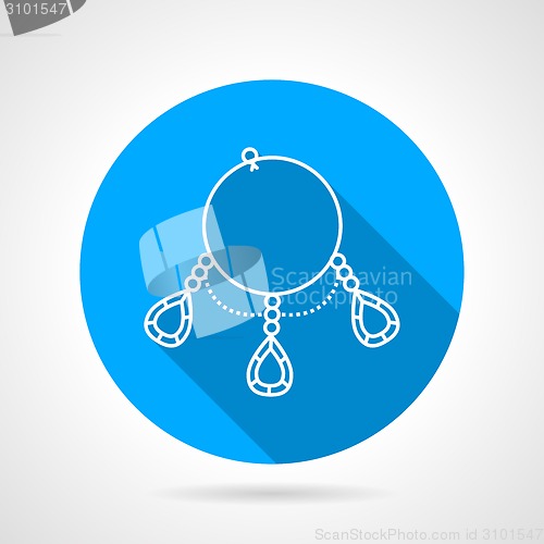 Image of Flat round vector icon for ring necklace