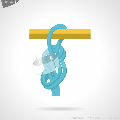 Image of Blue rope knot flat vector icon