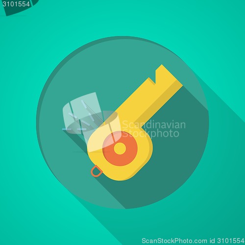 Image of Whistle flat color vector icon