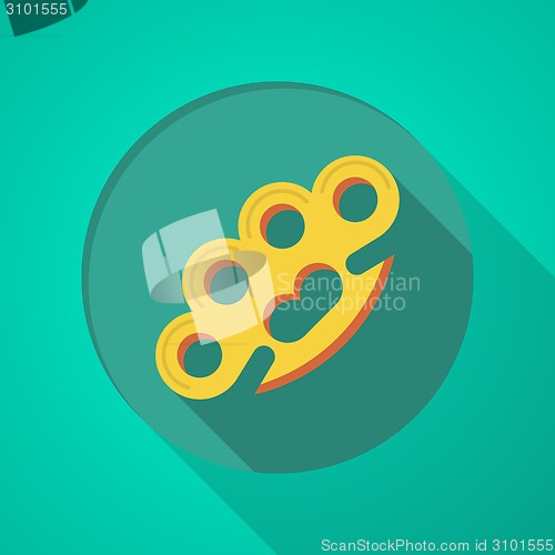 Image of Brass knuckles flat color vector icon