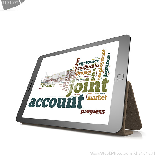 Image of Joint account word cloud on tablet