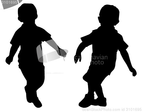 Image of Silhouettes of two little boys