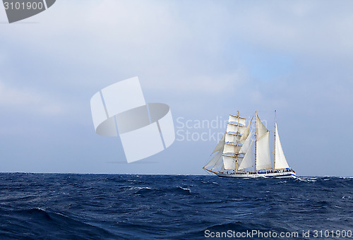 Image of Tall ship in the sea