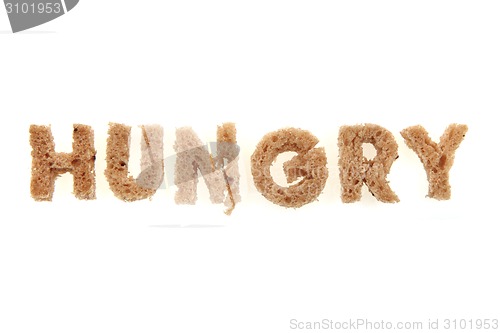 Image of hungry from bread alphabet 