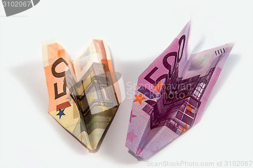 Image of Paper planes from money