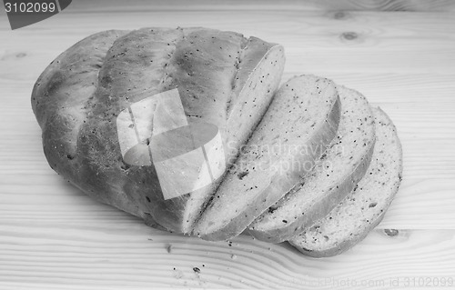 Image of Freshly cut slices of bread from the loaf