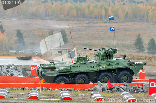 Image of BTR-82A armoured personnel carrier in motion