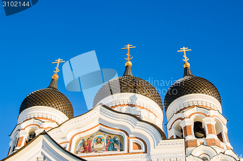 Image of Domes of Alexander Nevsky Cathedral in Tallinn.