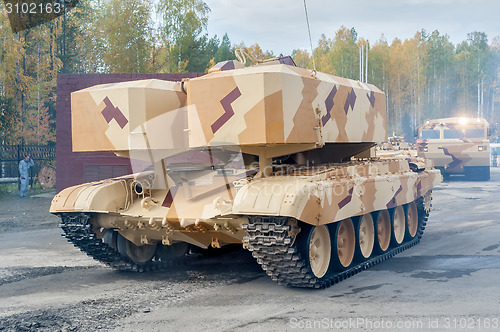 Image of Buratino loading transport. TOS-1A system. Russia